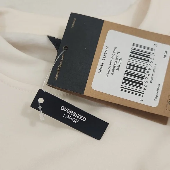 North Face Crop Horizon Performance Crew Sweatshirt. Gardenia White. Size M - Picture 8 of 11